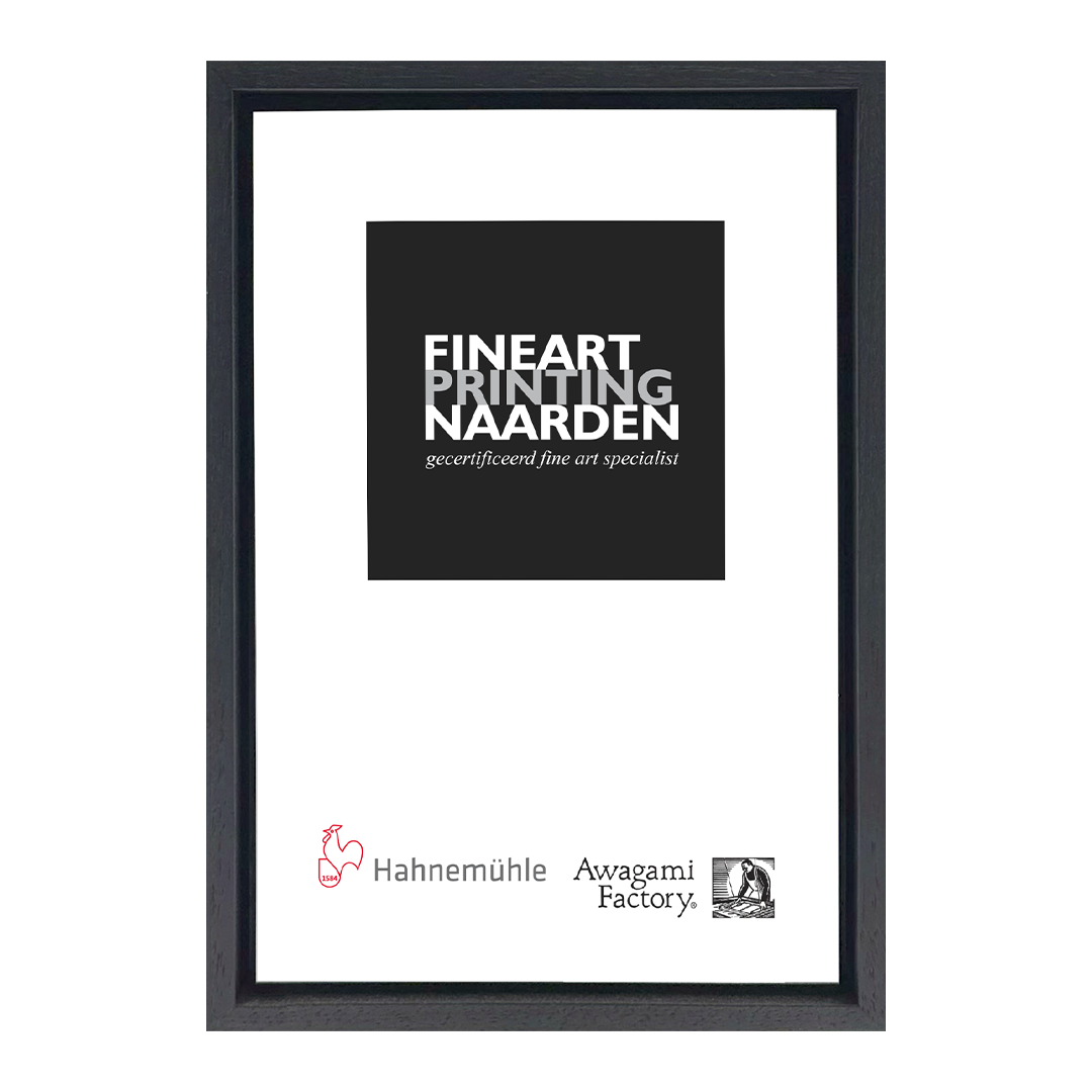 Baklijst zwart met houtnerf